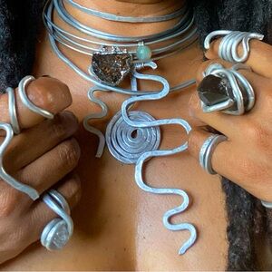 Statement Hammered Metal Choker